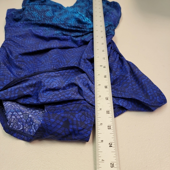 Lands End One Piece Swimsuit Multicolor Blue Purpl Built In Bra Women Size 8 - Picture 5 of 5